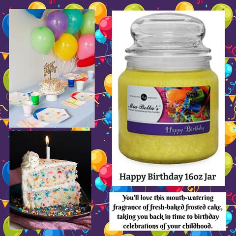 Happy Birthday aka Birthday Cake 16 oz Jar