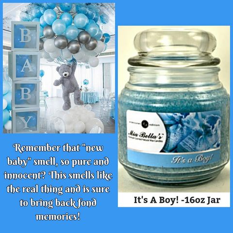 It's A Boy 16 oz Jar